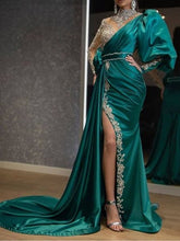 Women's Dresses Sequin Panel Long Sleeve Slit Party Dress